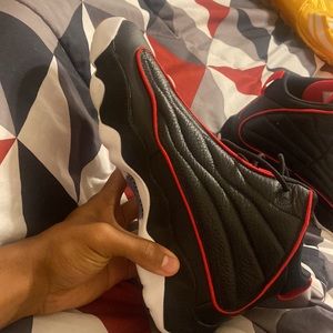 Jordan pro strong , size 12 , black and red